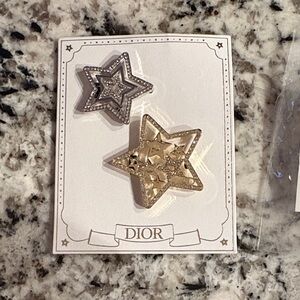 Dior Dual Star Brooch in Gold and Silver